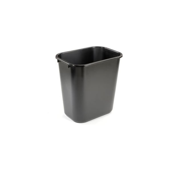 Rubbermaid Commercial 7 Gallon Rubbermaid Plastic Wastebasket - Black FG295600BLA - main